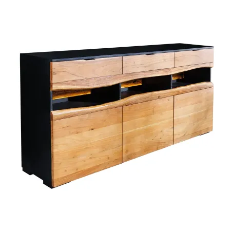 Buffet bois d’acacia 180 cm avec LED – Design naturel | Decozzia