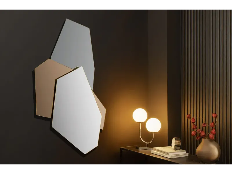 Miroir mural géométrique multicolore 125 cm – GEOMETRIC | Decozzia