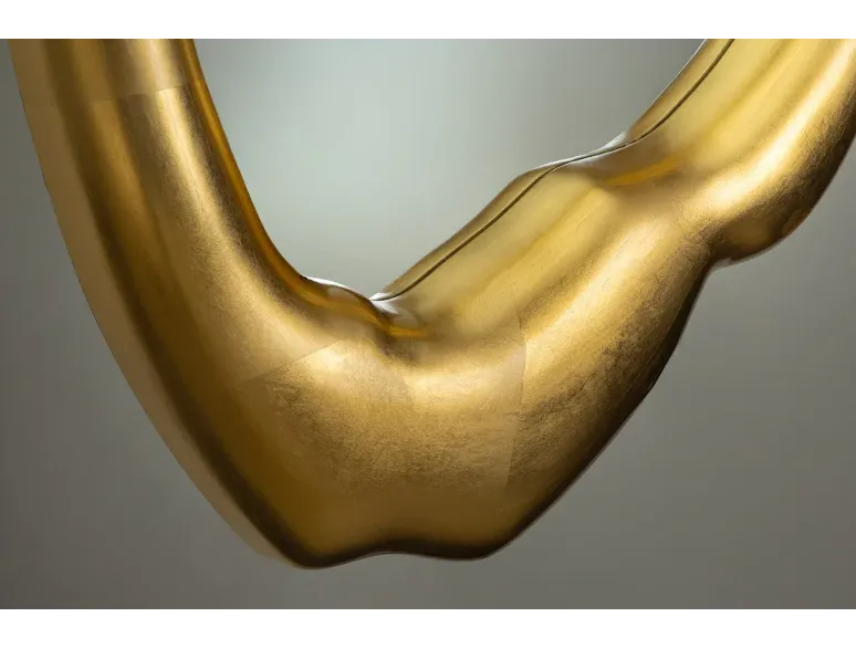 Miroir mural doré design moderne 90 cm – AURA | Décozzia