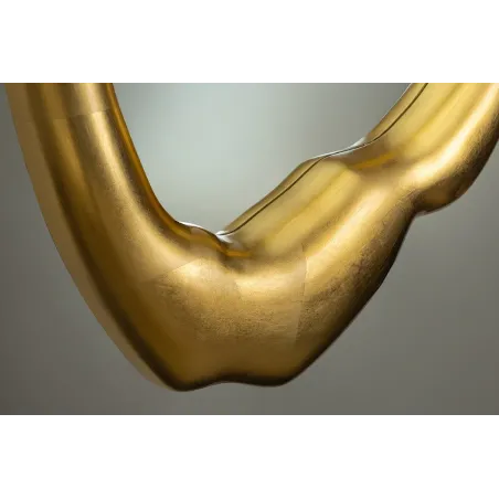 Miroir mural doré design moderne 90 cm – AURA | Décozzia