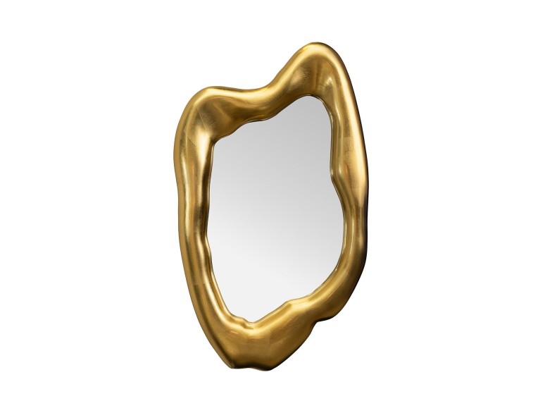 Miroir mural doré design moderne 90 cm – AURA | Décozzia