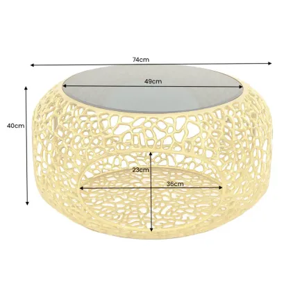 Table basse verre trempé finition noir ou 75 cm – SPIN | Décozzia 2