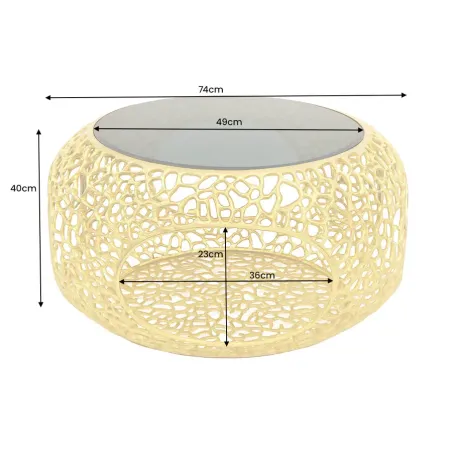 Table basse verre trempé finition noir ou 75 cm – SPIN | Décozzia