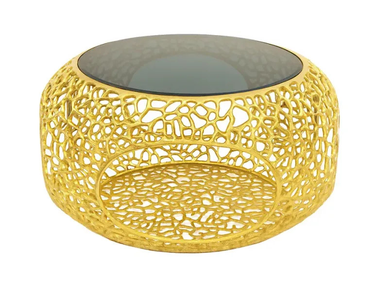 Table basse verre trempé finition noir ou 75 cm – SPIN | Décozzia