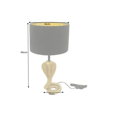 Lampe de table design abat-jour noir structure dorée 65 cm – COBRA | Décozzia
