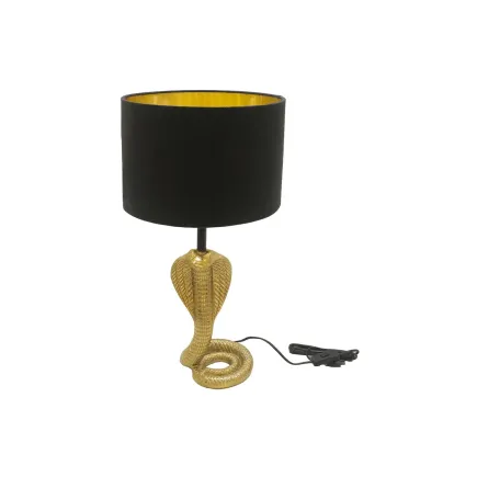 Lampe de table design moderne abat-jour noir structure dorée 65 cm 2
