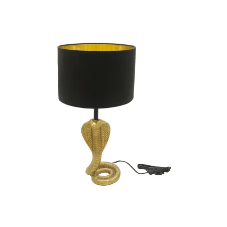 Lampe de table design abat-jour noir structure dorée 65 cm – COBRA | Décozzia