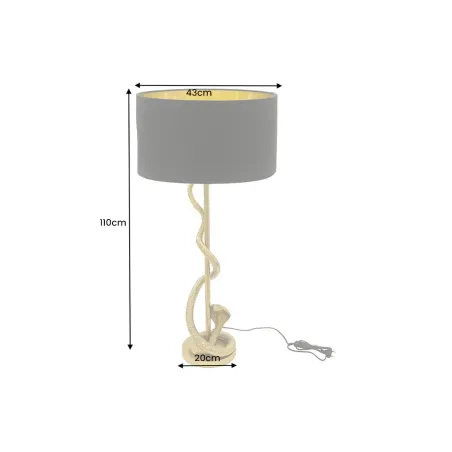 Lampe de table design abat-jour noir structure dorée 110 cm – COBRA | Décozzia
