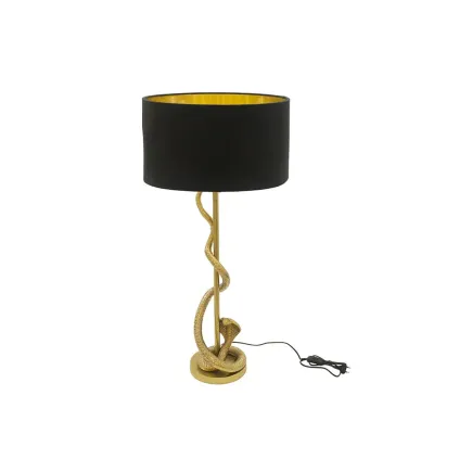 Lampe de table design abat-jour noir structure dorée 110 cm – COBRA | Décozzia 2