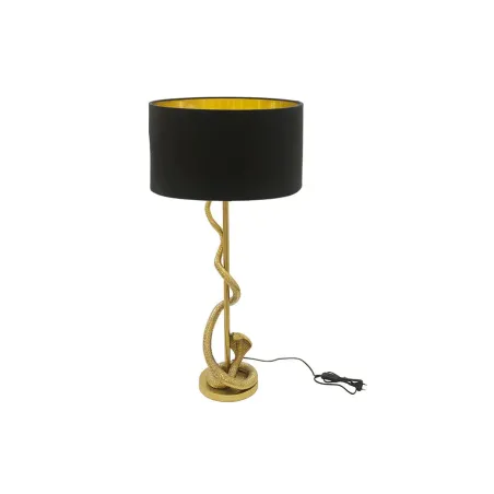 Lampe de table design abat-jour noir structure dorée 110 cm – COBRA | Décozzia