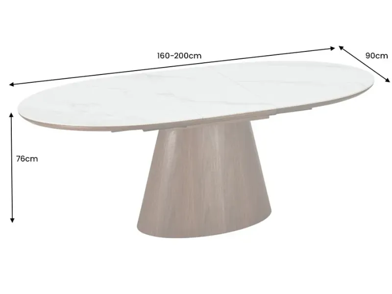 Table extensible ovale céramique 160-200 cm – table salle à manger design