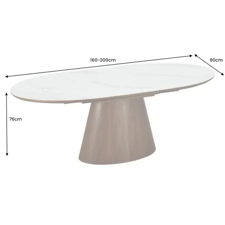 Table extensible ovale céramique 160-200 cm – table salle à manger design