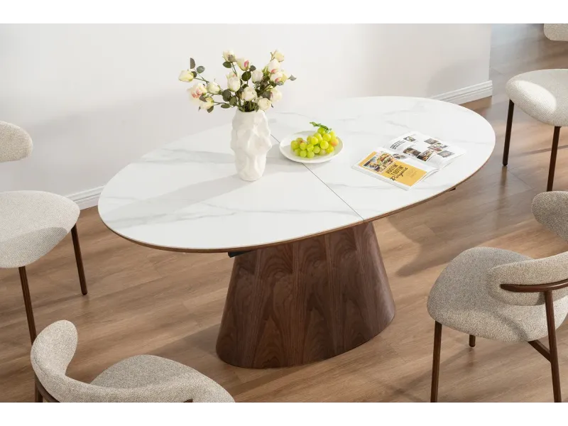Table extensible ovale céramique 160-200 cm – table salle à manger design
