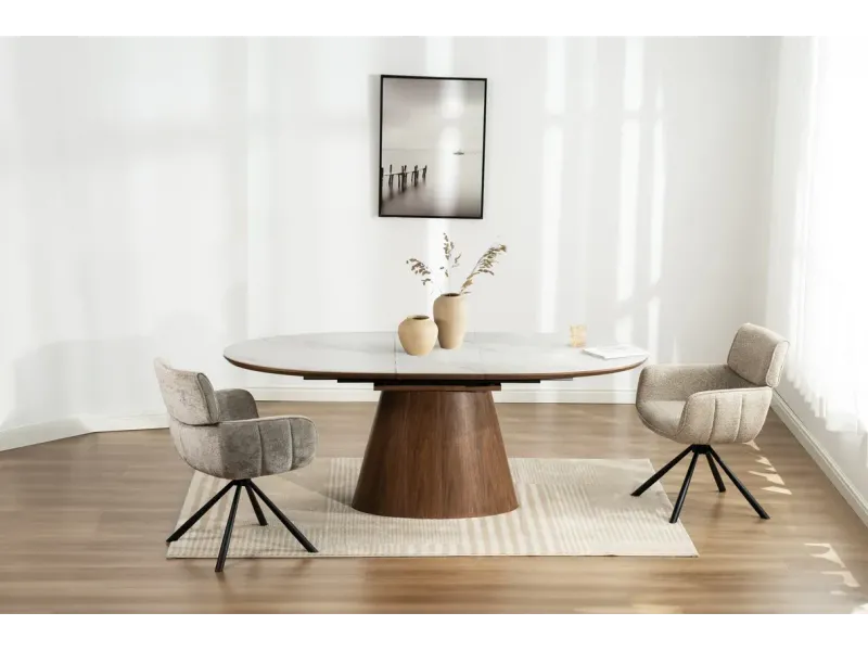 Table extensible ovale céramique 160-200 cm – table salle à manger design