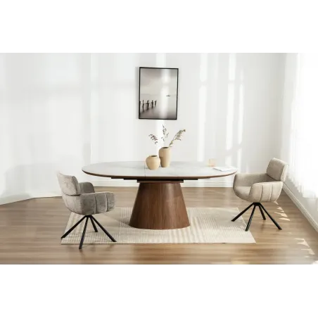 Table extensible ovale céramique 160-200 cm – table salle à manger design