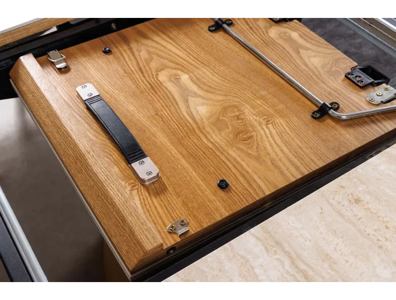 Table de salle à manger extensible céramique travertin 160-200 cm – UNIQUE | Decozzia