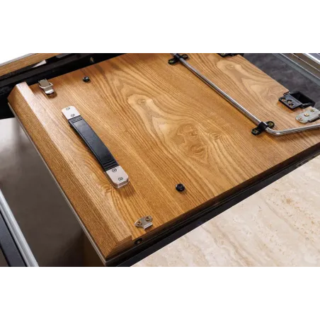 Table de salle à manger extensible céramique travertin 160-200 cm – UNIQUE | Decozzia