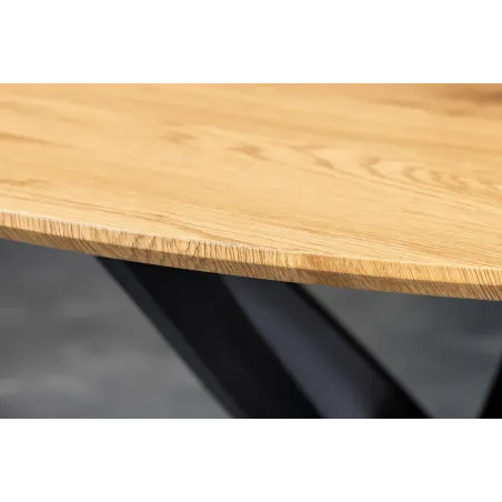 Table ronde bois et métal Ø120 cm – table à manger ronde chêne naturel | Decozzia
