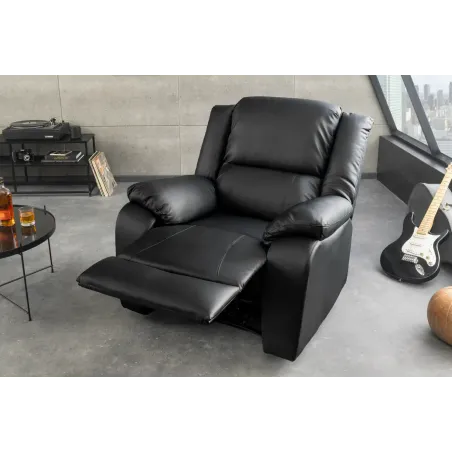 Fauteuil relax cinéma en similicuir noir – HOLLYWOOD | Decozzia
