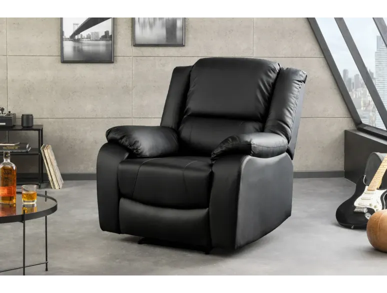 Fauteuil relax cinéma en similicuir noir  – HOLLYWOOD
