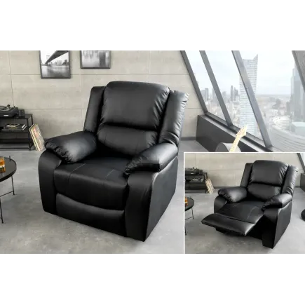 Fauteuil relax cinéma en similicuir noir  – HOLLYWOOD 2