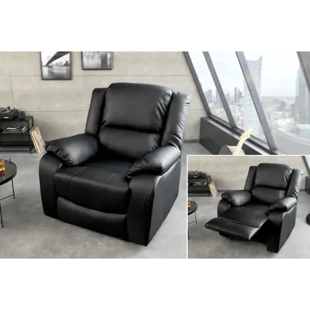 Fauteuil relax cinéma en similicuir noir – HOLLYWOOD | Decozzia