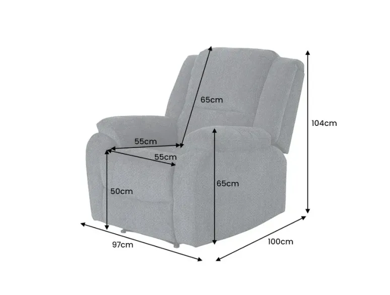 Fauteuil relax cinéma en tissu gris foncé – HOLLYWOOD | Decozzia