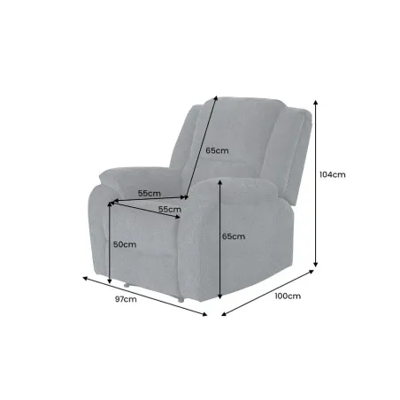 Fauteuil relax cinéma en tissu gris foncé – HOLLYWOOD | Decozzia