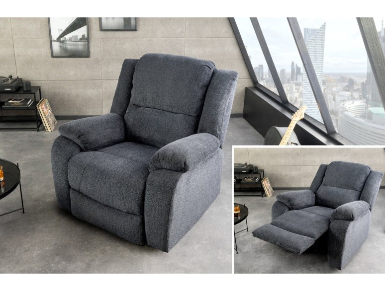 Fauteuil relax cinéma en tissu gris foncé – HOLLYWOOD | Decozzia