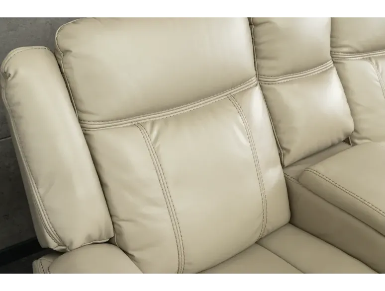 Canapé cinéma 5 places en similicuir beige – HOLLYWOOD | Decozzia