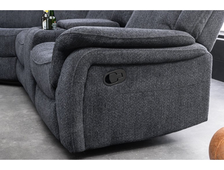 Canapé cinéma 5 places en tissu gris foncé – HOLLYWOOD | Decozzia