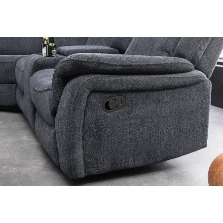 Canapé cinéma 5 places en tissu gris foncé – HOLLYWOOD | Decozzia