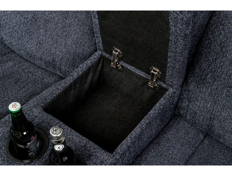 Canapé cinéma 5 places en tissu gris foncé – HOLLYWOOD | Decozzia