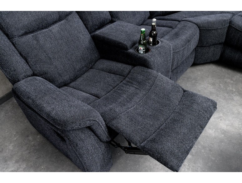 Canapé cinéma 5 places en tissu gris foncé – HOLLYWOOD | Decozzia