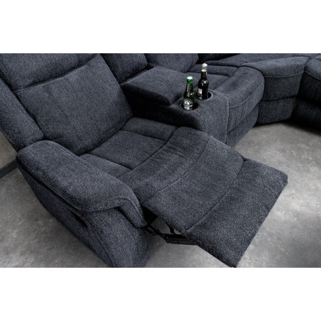 Canapé cinéma 5 places en tissu gris foncé – HOLLYWOOD | Decozzia