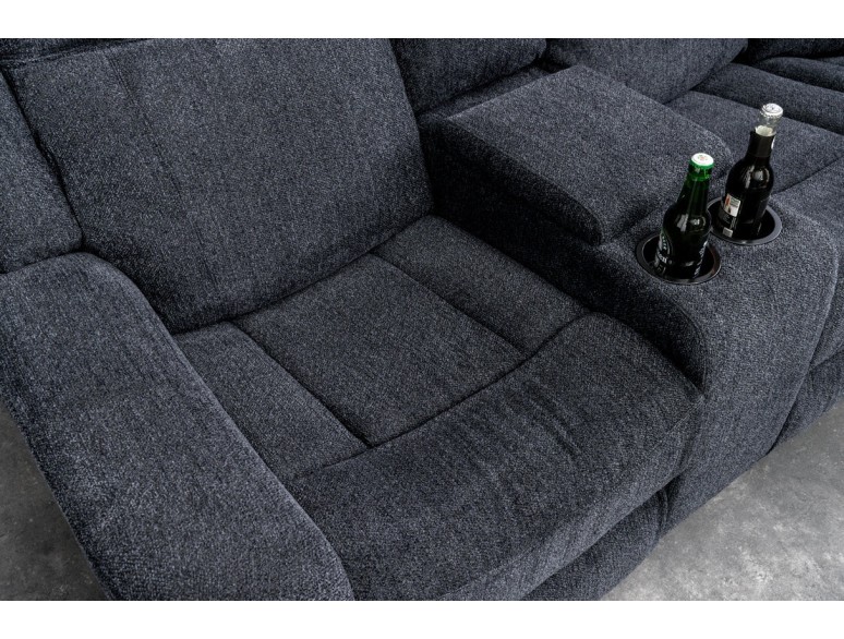 Canapé cinéma 5 places en tissu gris foncé – HOLLYWOOD | Decozzia