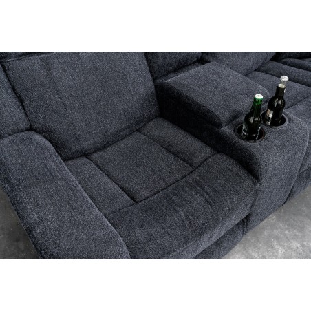 Canapé cinéma 5 places en tissu gris foncé – HOLLYWOOD | Decozzia