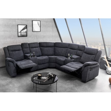 Canapé cinéma 5 places en tissu gris foncé – HOLLYWOOD 2