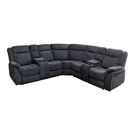 Canapé cinéma 5 places en tissu gris foncé – HOLLYWOOD | Decozzia