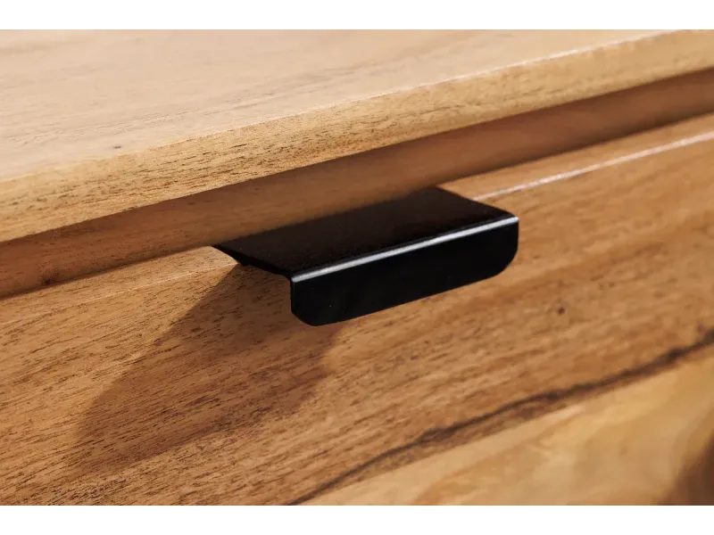 Meuble TV 160 cm en bois d'acacia – finition naturelle et style contemporain | Décozzia