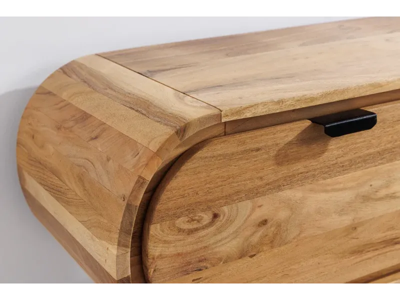 Meuble TV suspendu 160 cm bois d'acacia – meuble TV mural design | Décozzia