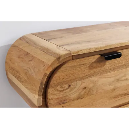 Meuble TV suspendu 160 cm bois d'acacia – meuble TV mural design | Décozzia