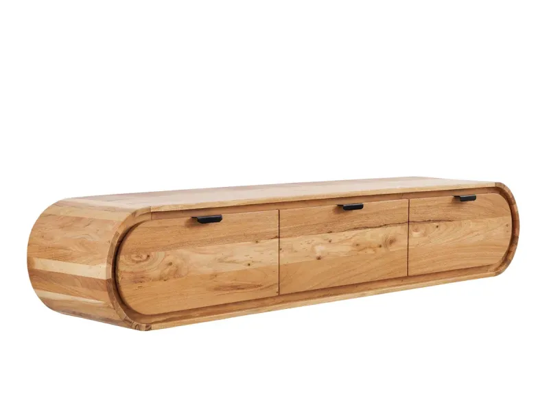 Meuble TV suspendu 160 cm bois d'acacia – meuble TV mural design | Décozzia