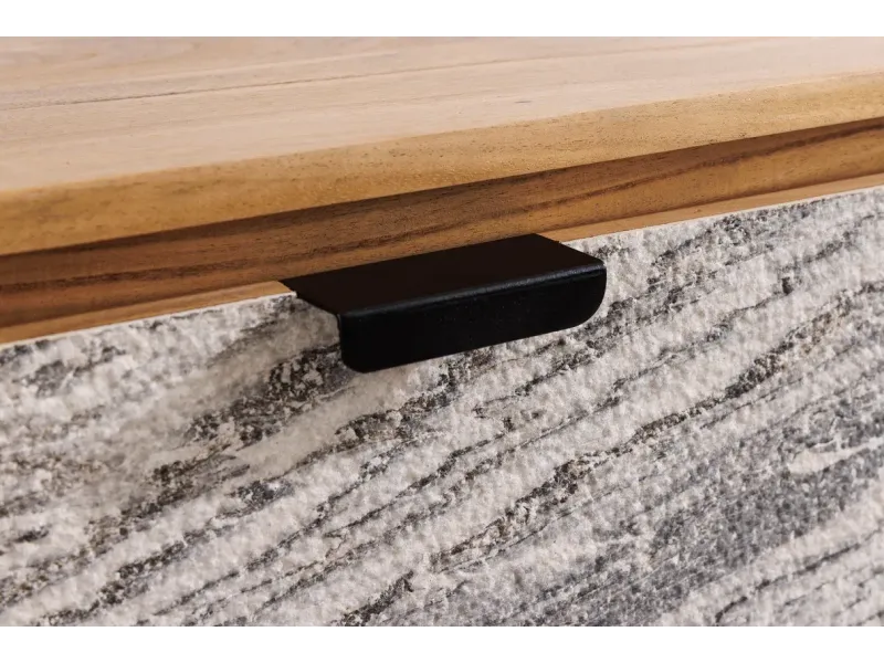 Meuble TV suspendu 160 cm bois d'acacia – meuble TV mural design | Décozzia