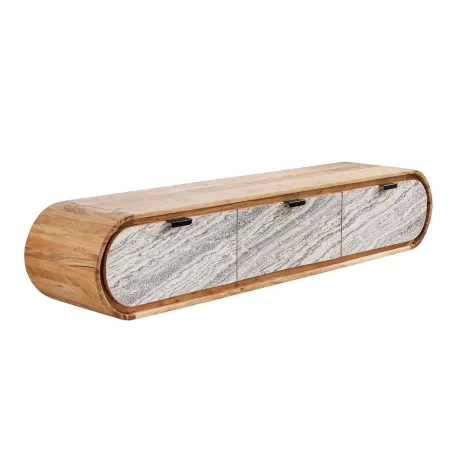 Meuble TV suspendu 160 cm bois d'acacia – meuble TV mural design | Décozzia