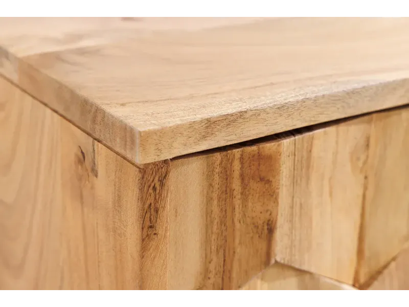 Meuble TV suspendu 160 cm bois d'acacia – meuble TV mural design | Décozzia