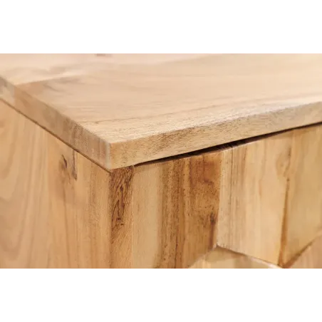 Meuble TV suspendu 160 cm bois d'acacia – meuble TV mural design | Décozzia