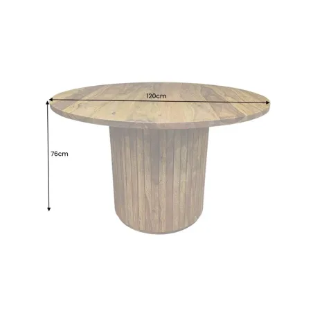 Table ronde bois sheesham Ø120 cm – table à manger ronde petit espace