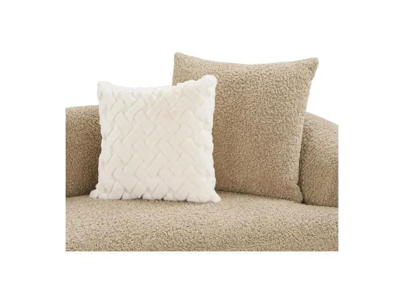 Canapé droit tissu polyester marron clair 302 cm | DALI