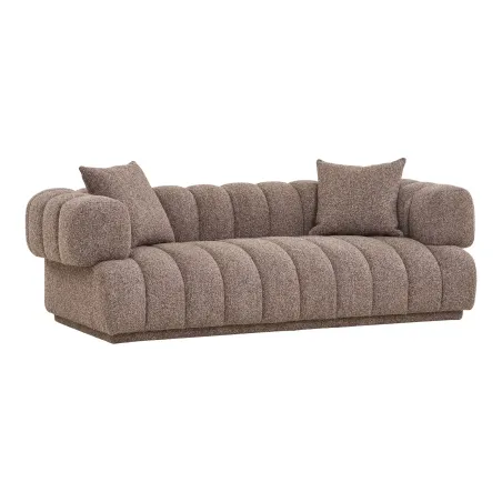 Canapé droit AURORA 226 cm marron – 2 coussins confortables